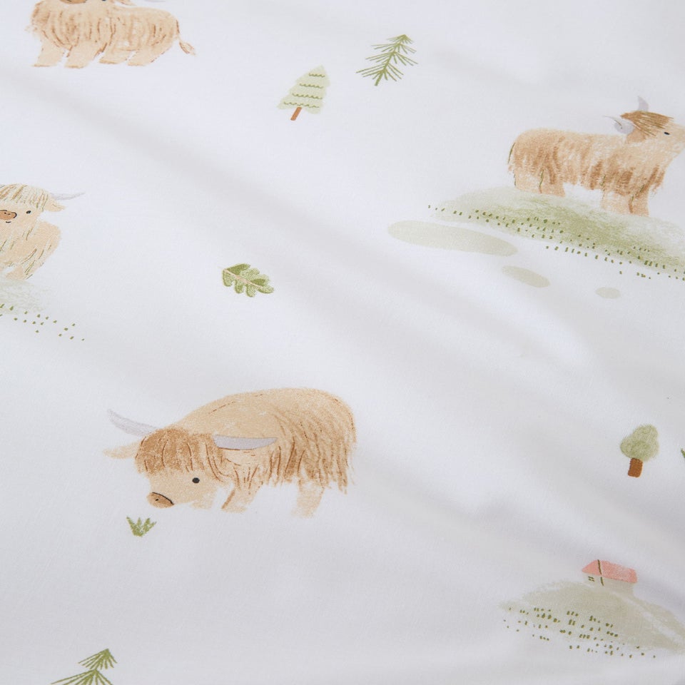 Bianca Fine Linens Mini Moo Cow Cotton Fitted Sheet White