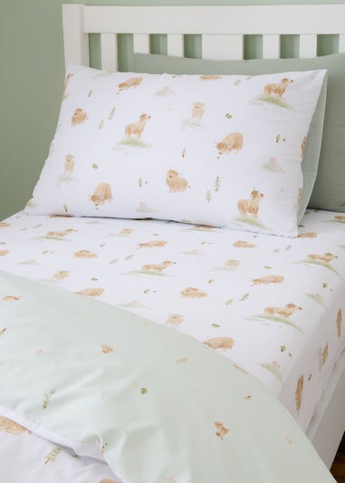 Bianca Fine Linens Mini Moo Cow Cotton Fitted Sheet White