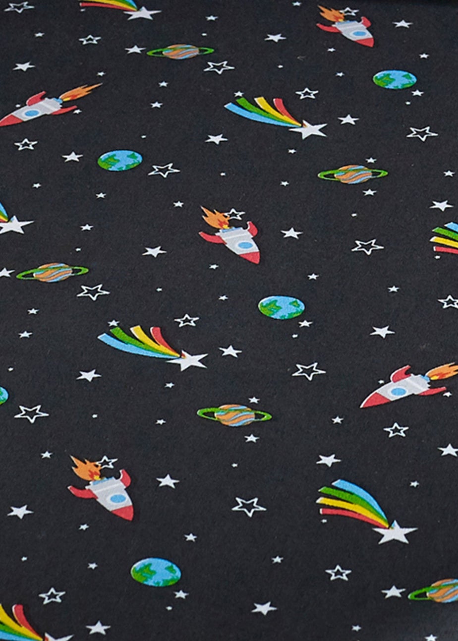 Catherine Lansfield Rainbow Rockets Fitted Sheet Black