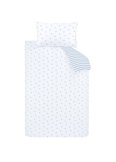 Bianca Fine Linens Mini Star & Stripes Reversible Cotton Duvet Cover Set Blue