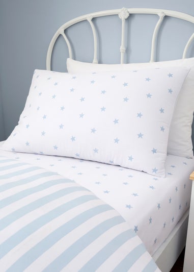 Bianca Fine Linens Mini Star & Stripes Reversible Cotton Duvet Cover Set Blue