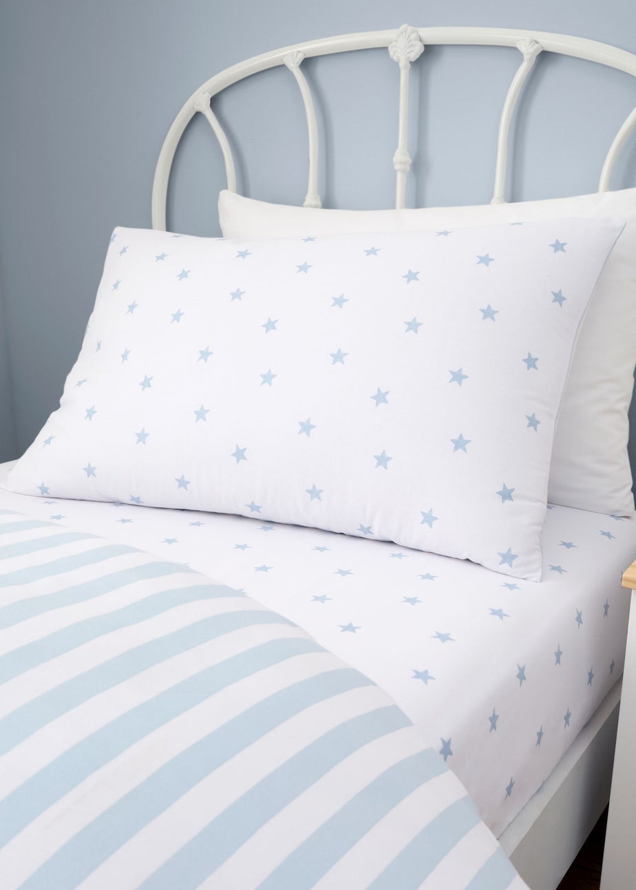 Bianca Fine Linens Mini Star & Stripes Reversible Cotton Duvet Cover Set Blue