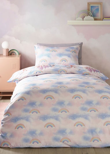 Catherine Lansfield Candy Unicorn So Soft Reversible Duvet Cover Set Pink