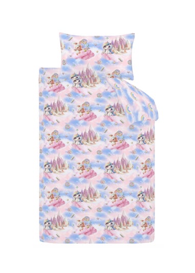 Catherine Lansfield Candy Unicorn So Soft Reversible Duvet Cover Set Pink