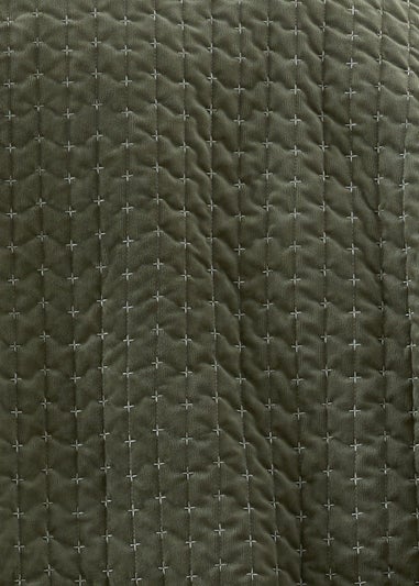 Bianca Fine Linens Attica Velvet Embroidered Bedspread Green