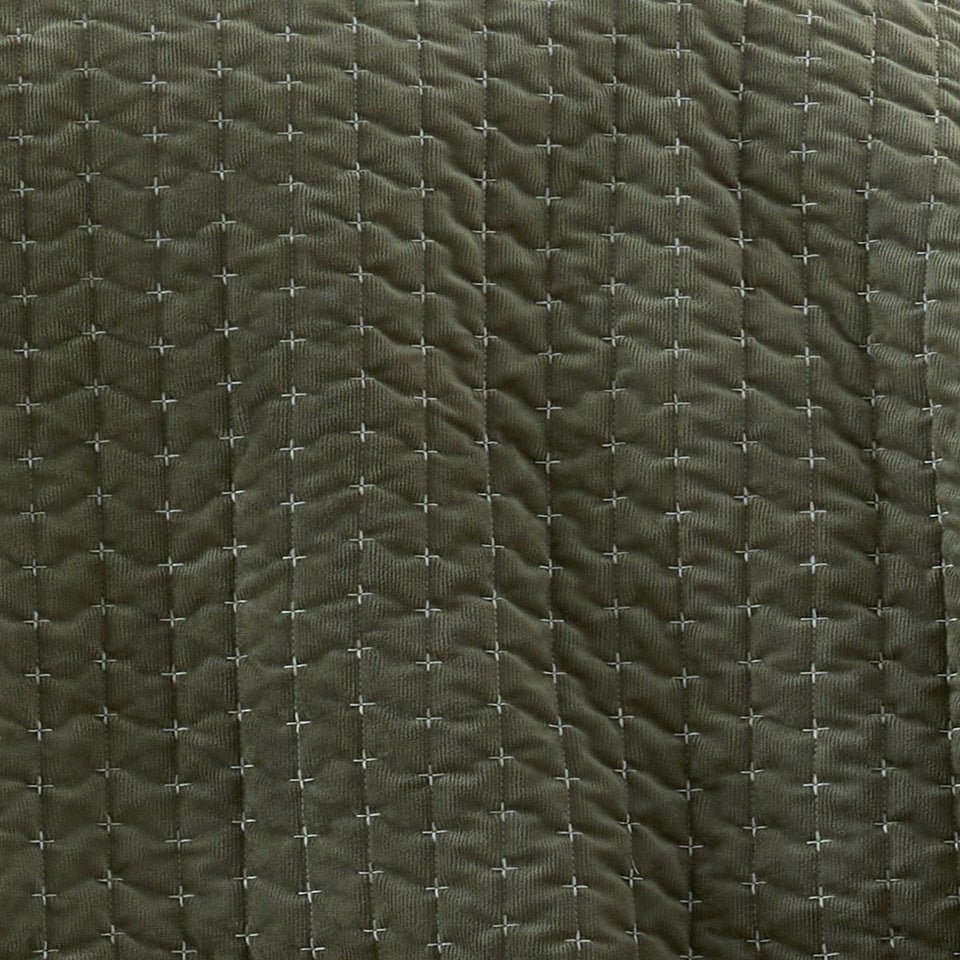 Bianca Fine Linens Attica Velvet Embroidered Bedspread Green