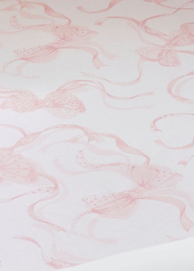 Catherine Lansfield Bow Fitted Sheet White/Pink