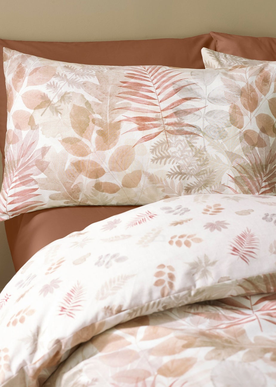 Catherine Lansfield Autumn Leaves So Soft Reversible Duvet Cover Set Natural