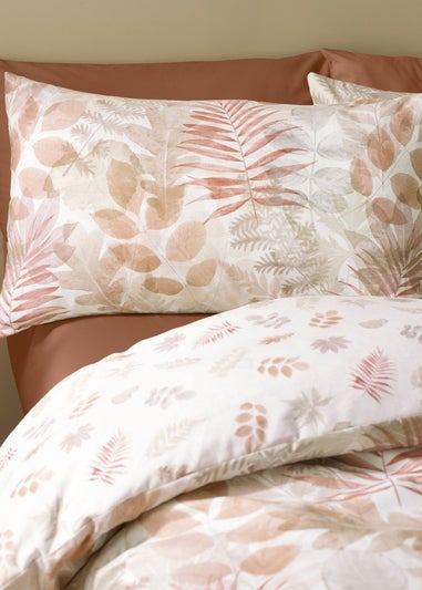 Catherine Lansfield Autumn Leaves So Soft Reversible Duvet Cover Set Natural