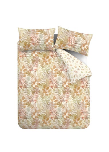Catherine Lansfield Autumn Leaves So Soft Reversible Duvet Cover Set Natural