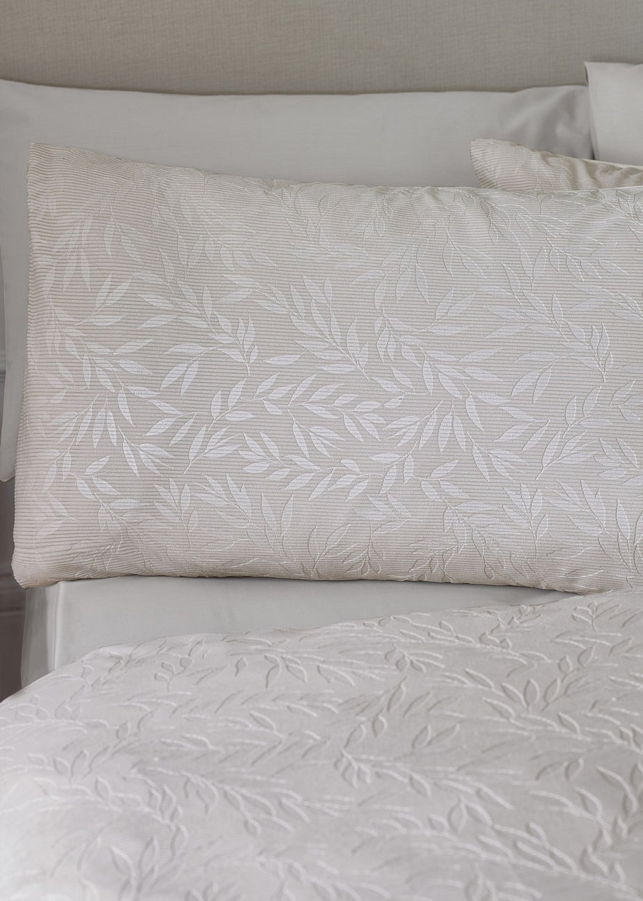 Catherine Lansfield Corded Leaves Duvet Cover Set Champagne Gold