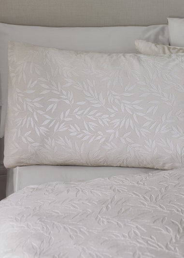 Catherine Lansfield Corded Leaves Duvet Cover Set Champagne Gold