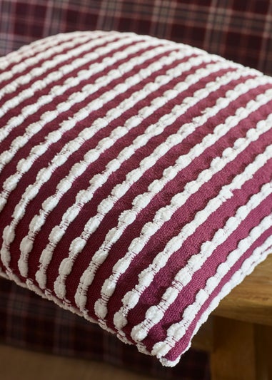 Catherine Lansfield Stab Stitch 43x43cm Cushion Plum