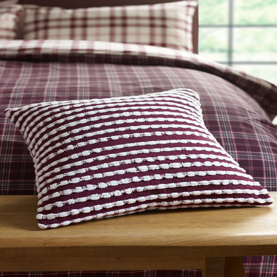 Catherine Lansfield Stab Stitch 43x43cm Cushion Plum