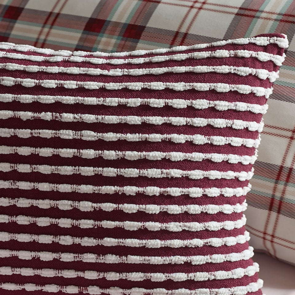Catherine Lansfield Stab Stitch 43x43cm Cushion Plum