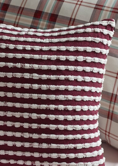 Catherine Lansfield Stab Stitch 43x43cm Cushion Plum