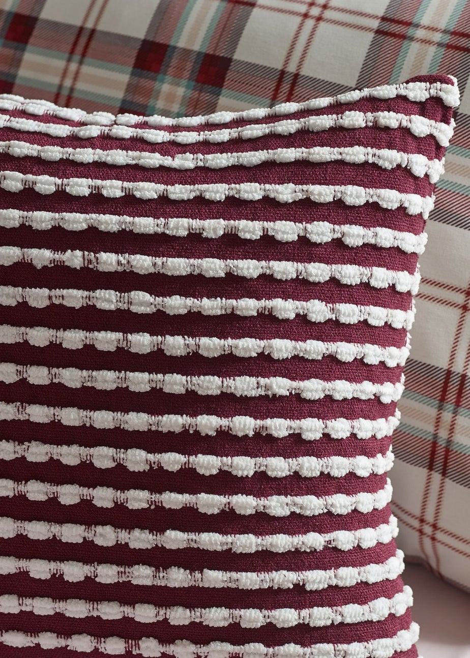 Catherine Lansfield Stab Stitch 43x43cm Cushion Plum