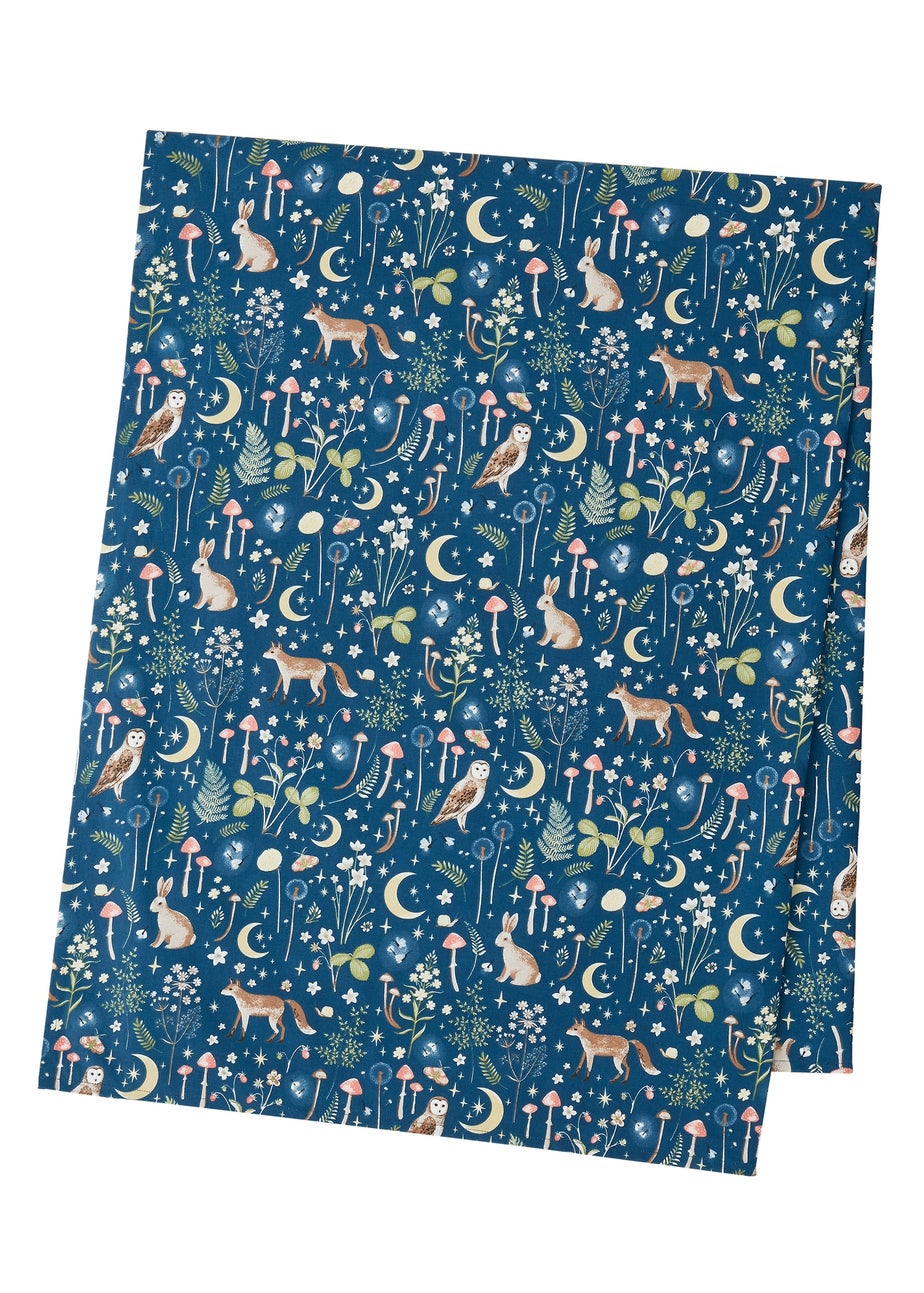 Catherine Lansfield Enchanted Twilight Animals Cotton Table Cloth Navy