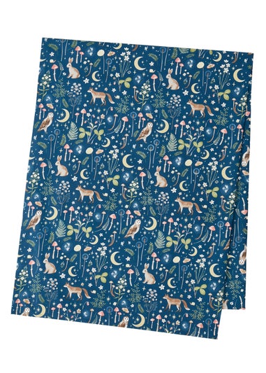 Catherine Lansfield Enchanted Twilight Animals Cotton Table Cloth Navy