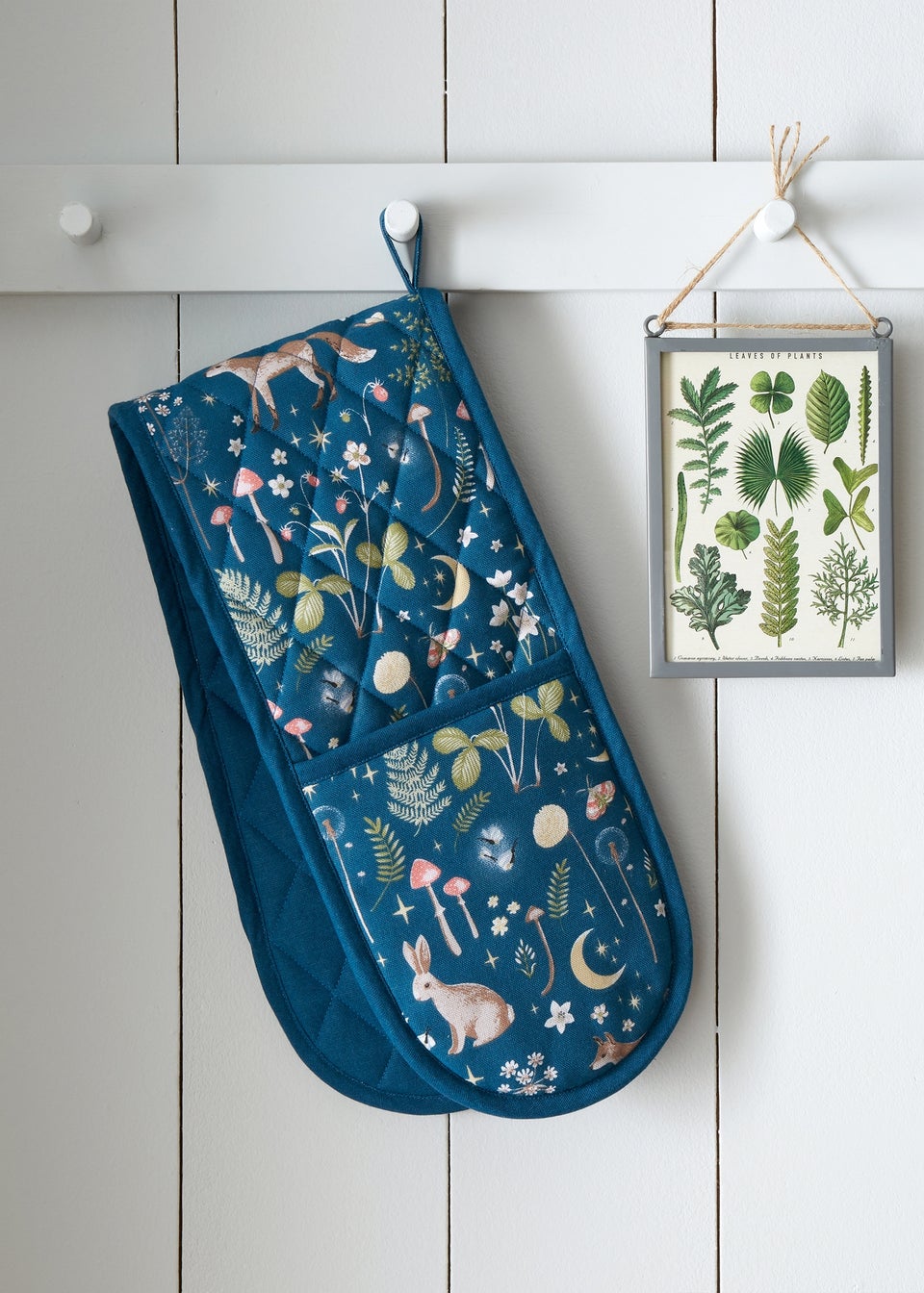 Catherine Lansfield Enchanted Twilight Animals Cotton Kitchen Double Oven Glove Navy