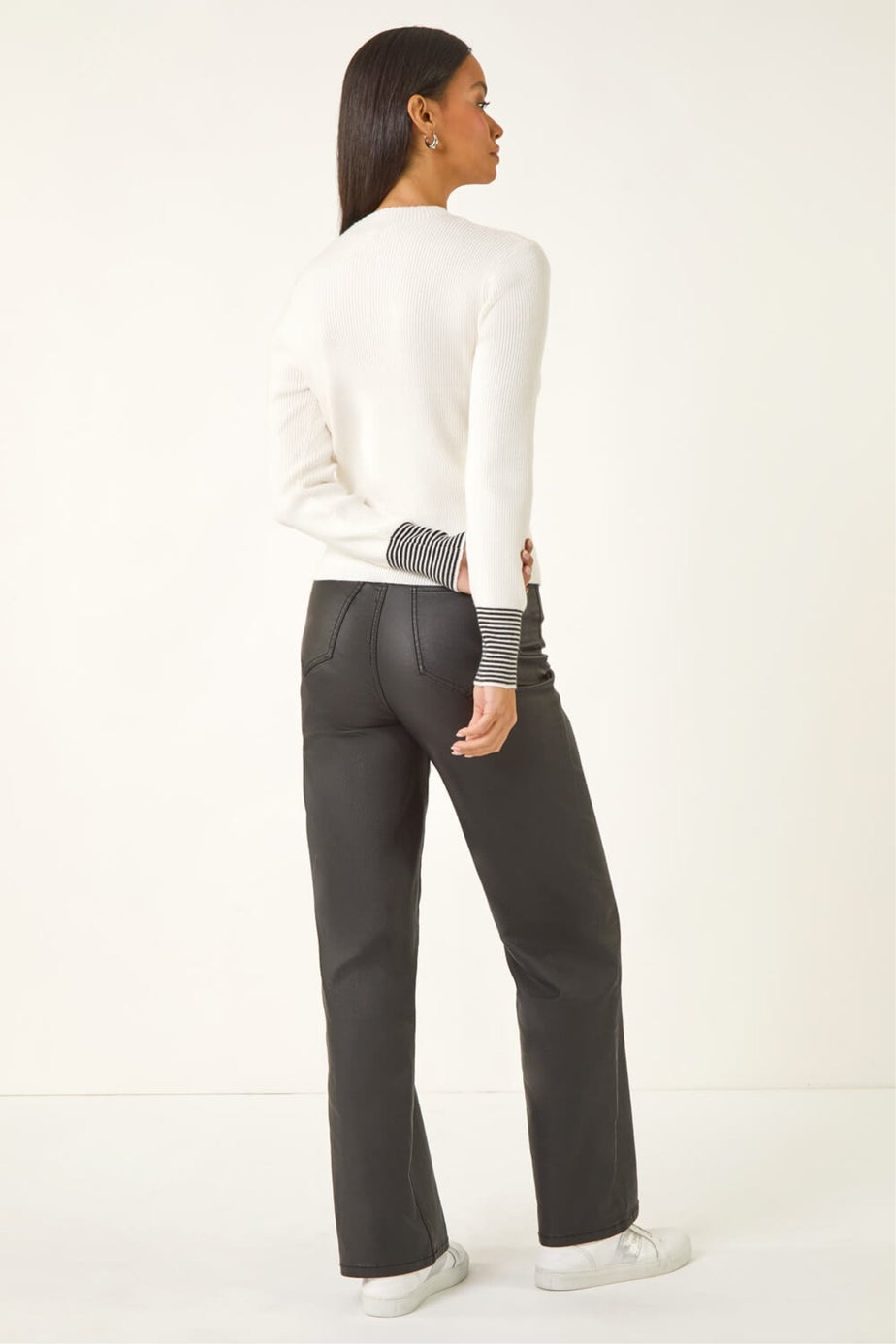 Dusk Ivory Buttoned Ribbed Knit Jumper