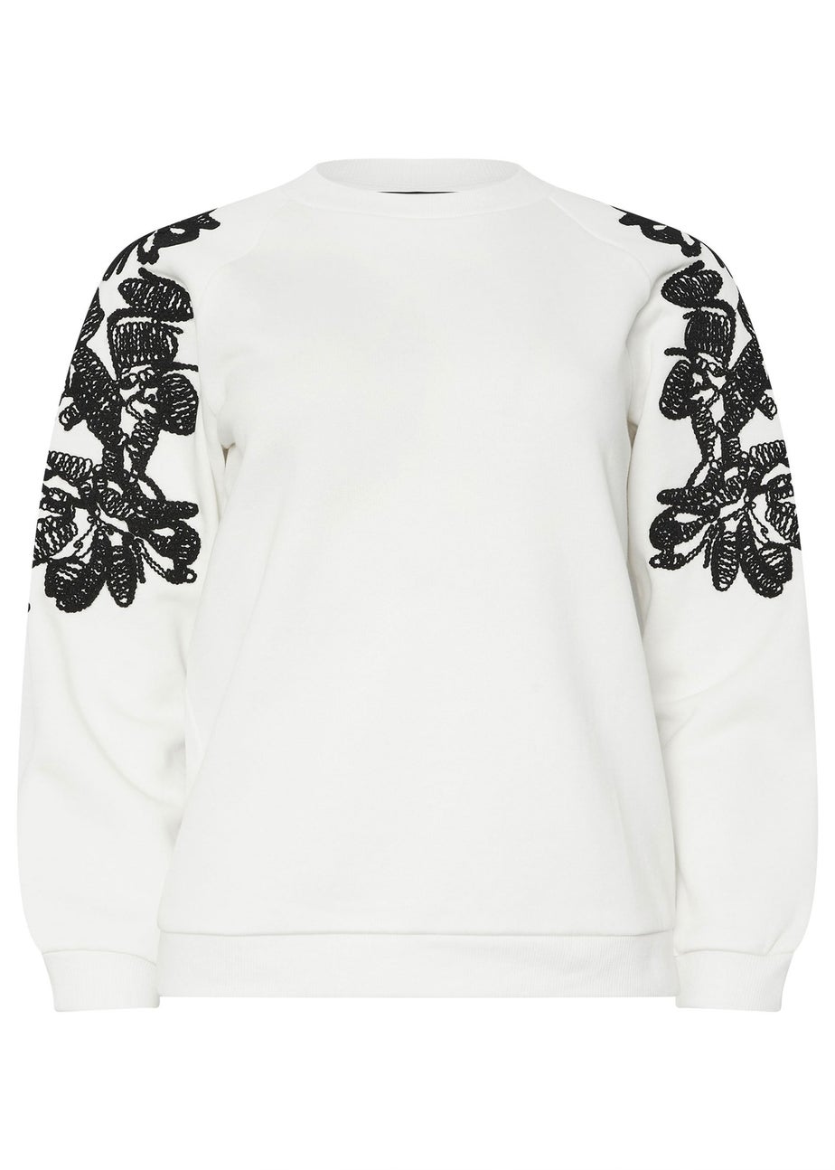 Star By Julien Macdonald Ivory White Floral Embroidered Sweatshirt