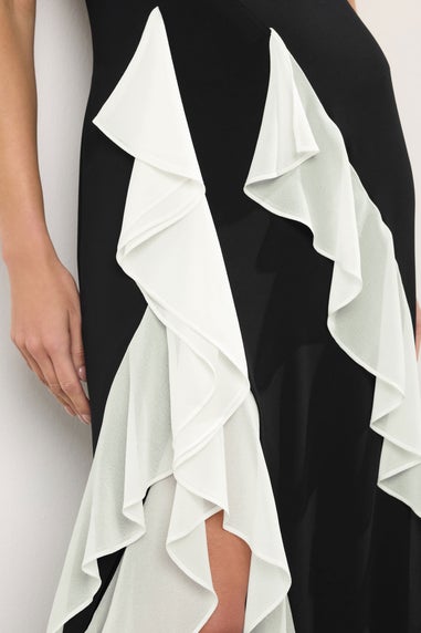 Star By Julien Macdonald Black Bandeau Contrast Ruffle Maxi Dress