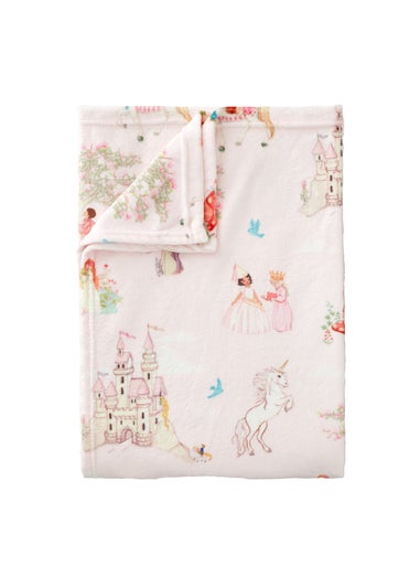 Belle & Boo Fairytale Cosy Fleece Blanket Throw Pink