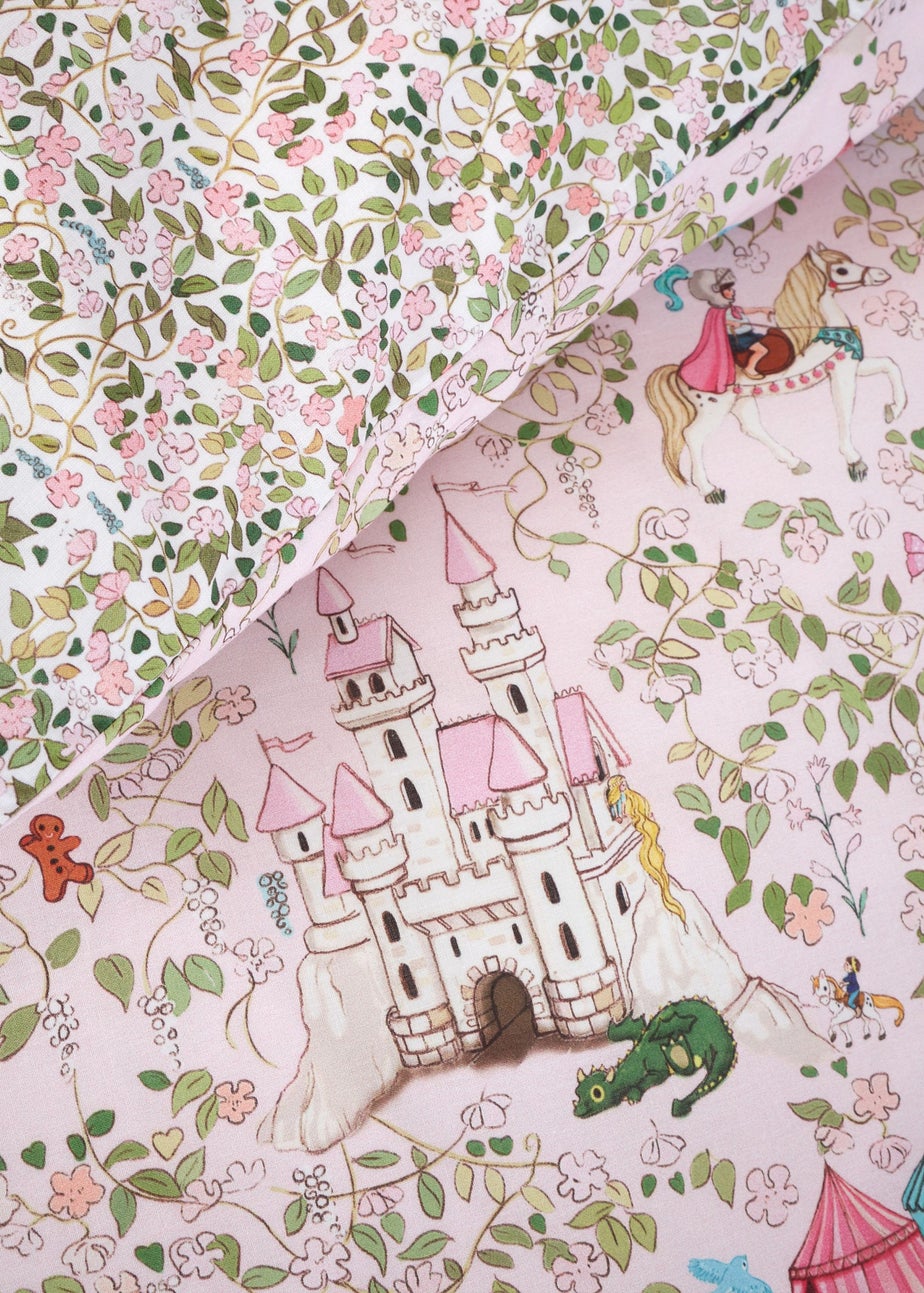 Belle & Boo Fairytale Reversible Cotton Duvet Cover Set Pink