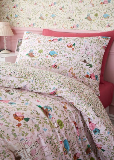 Belle & Boo Fairytale Reversible Cotton Duvet Cover Set Pink