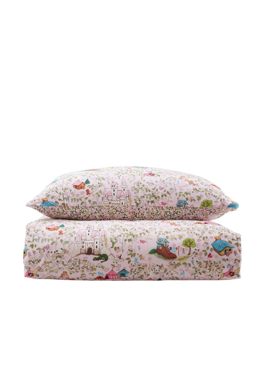Belle & Boo Fairytale Reversible Cotton Duvet Cover Set Pink