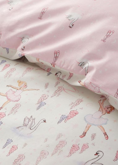 Belle & Boo Ballerina Reversible Cotton Duvet Cover Set Pink