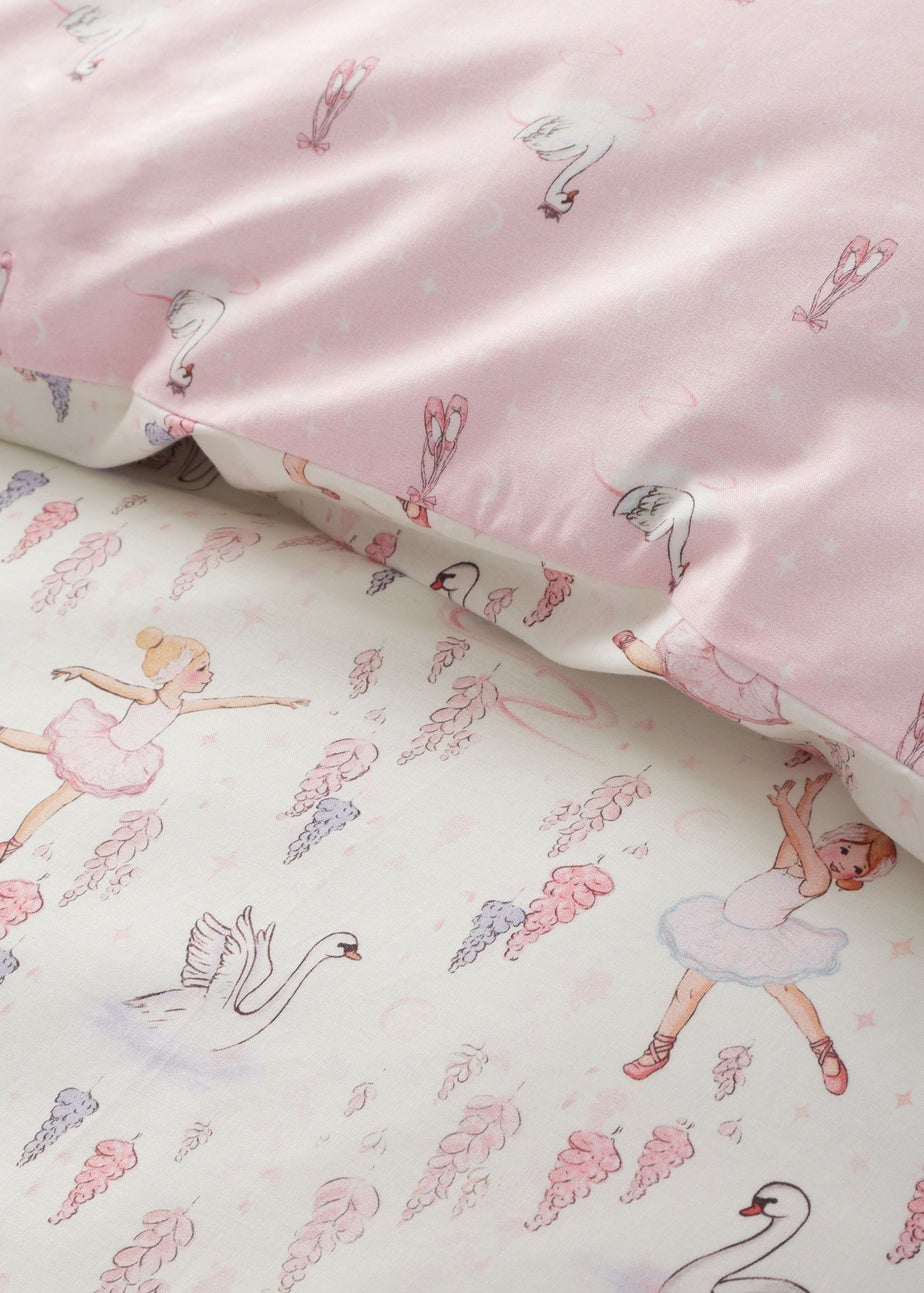 Belle & Boo Ballerina Reversible Cotton Duvet Cover Set Pink