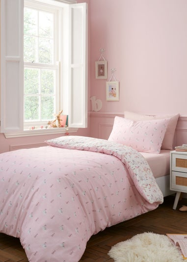 Belle & Boo Ballerina Reversible Cotton Duvet Cover Set Pink