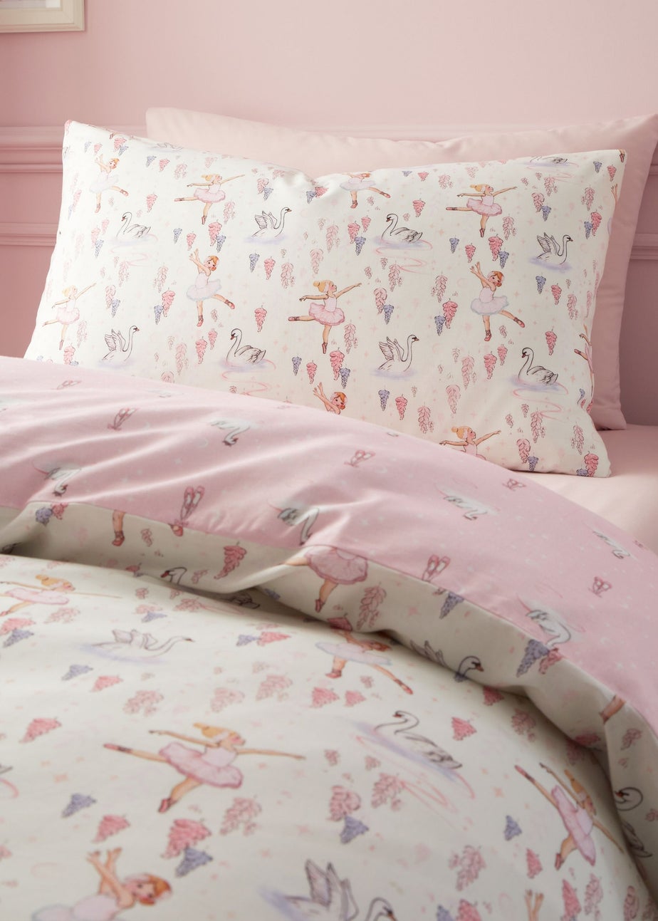 Belle & Boo Ballerina Reversible Cotton Duvet Cover Set Pink