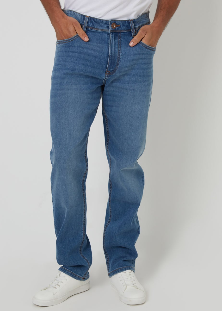 Threadbare Pale Blue Canterbury Straight Fit Jeans With Stretch