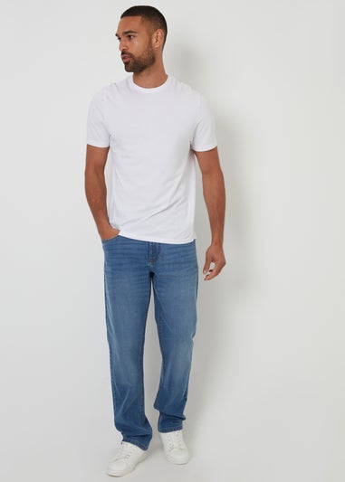 Threadbare Pale Blue Canterbury Straight Fit Jeans With Stretch