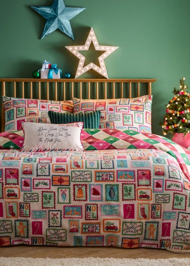Furn Dear Santa Printed Multicolour Duvet Set