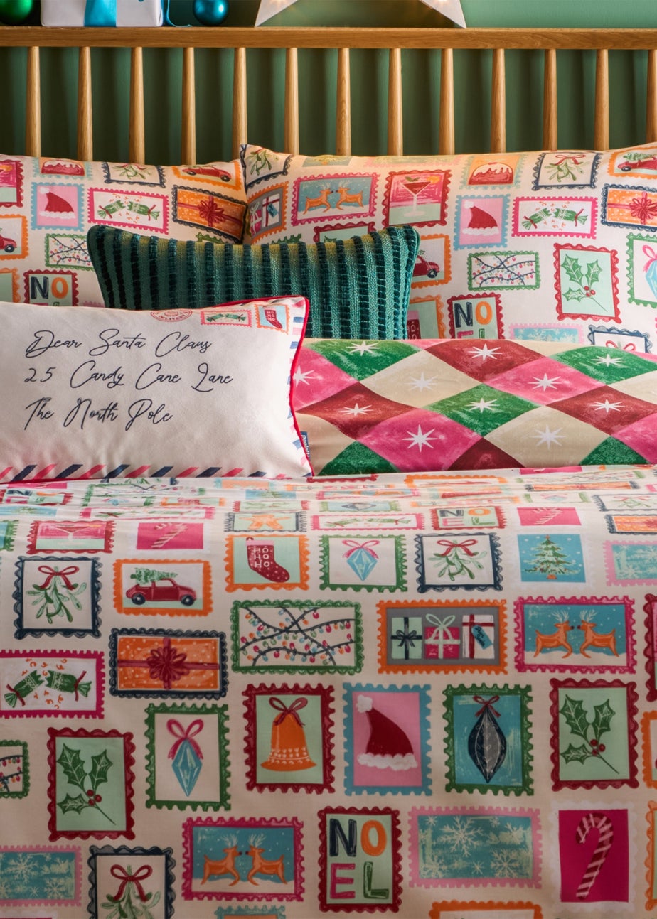 Furn Dear Santa Printed Multicolour Duvet Set