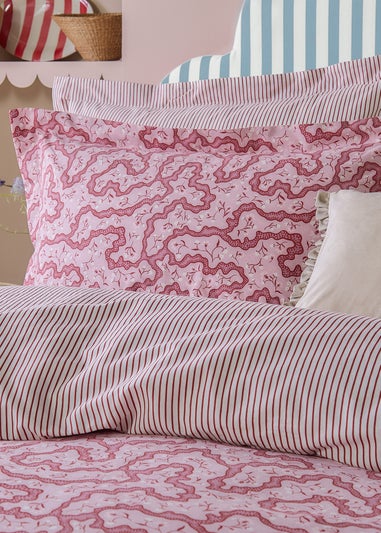 Wylder Brianna Floral 100% Cotton Cherry Duvet Set