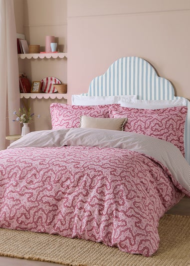 Wylder Brianna Floral 100% Cotton Cherry Duvet Set