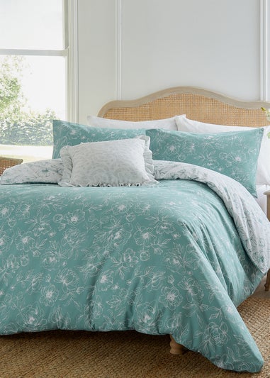 Wylder Nature Bella Reversible Floral Blue Duvet Set