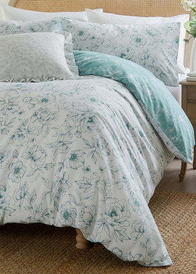 Wylder Nature Bella Reversible Floral Blue Duvet Set