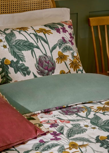 Wylder Florapedia Printed Floral Oatmeal Duvet Set