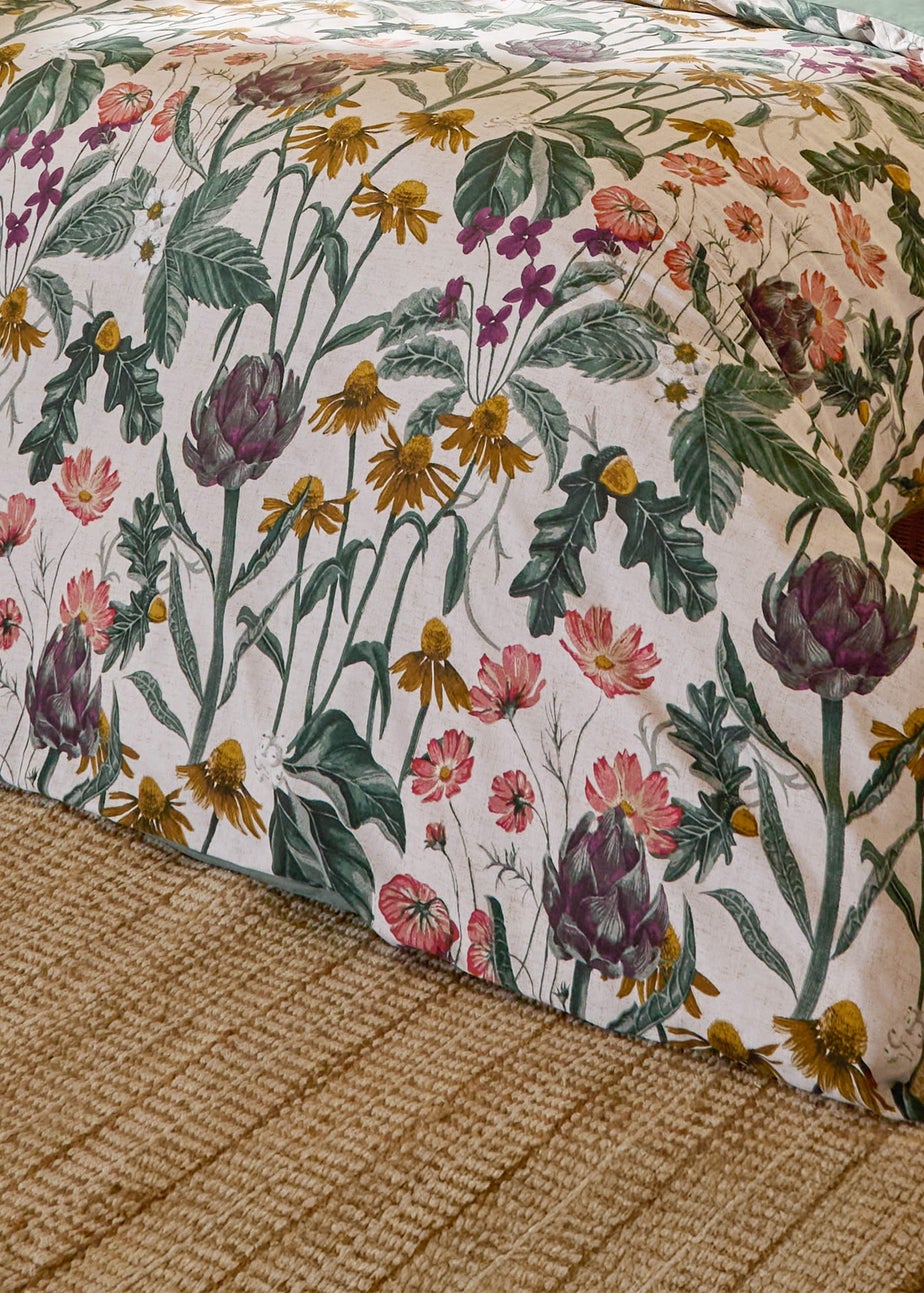 Wylder Florapedia Printed Floral Oatmeal Duvet Set