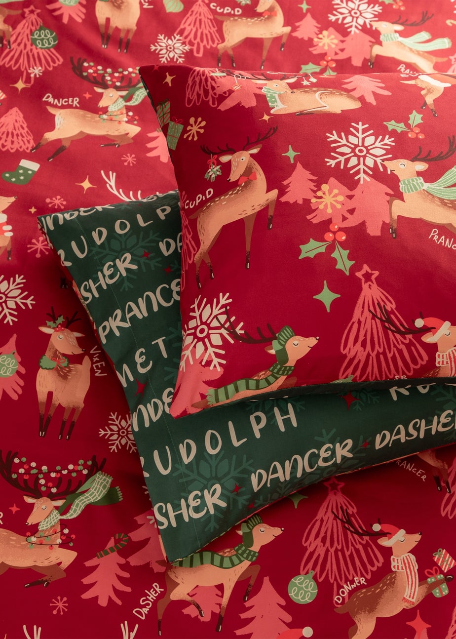 Duvet Day Sleigh Team Soft Touch Red Duvet Set