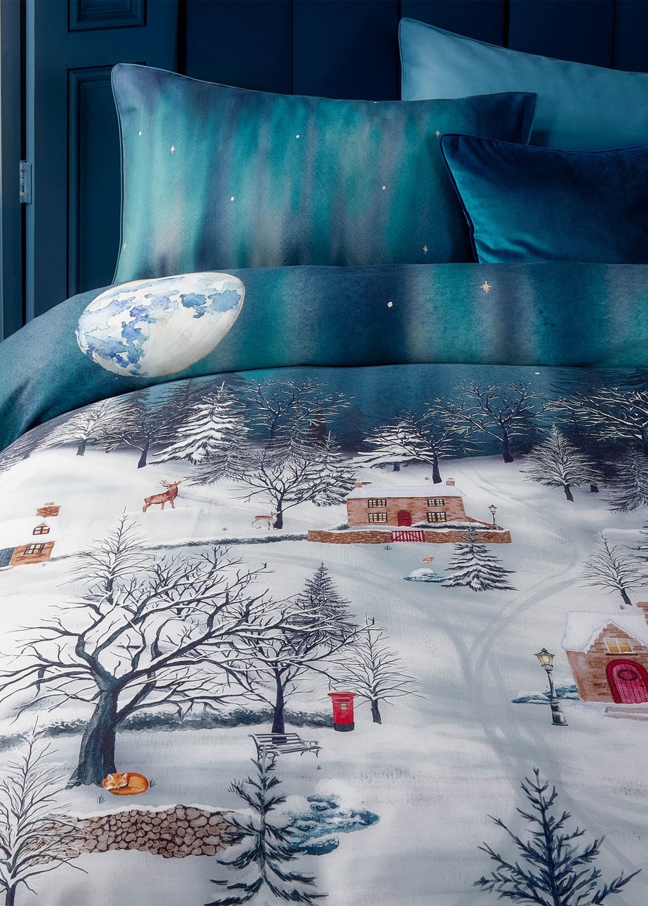 Paoletti Starlight 100% Cotton  Midnight Blue Duvet Set