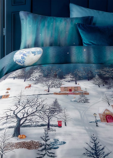 Paoletti Starlight 100% Cotton  Midnight Blue Duvet Set