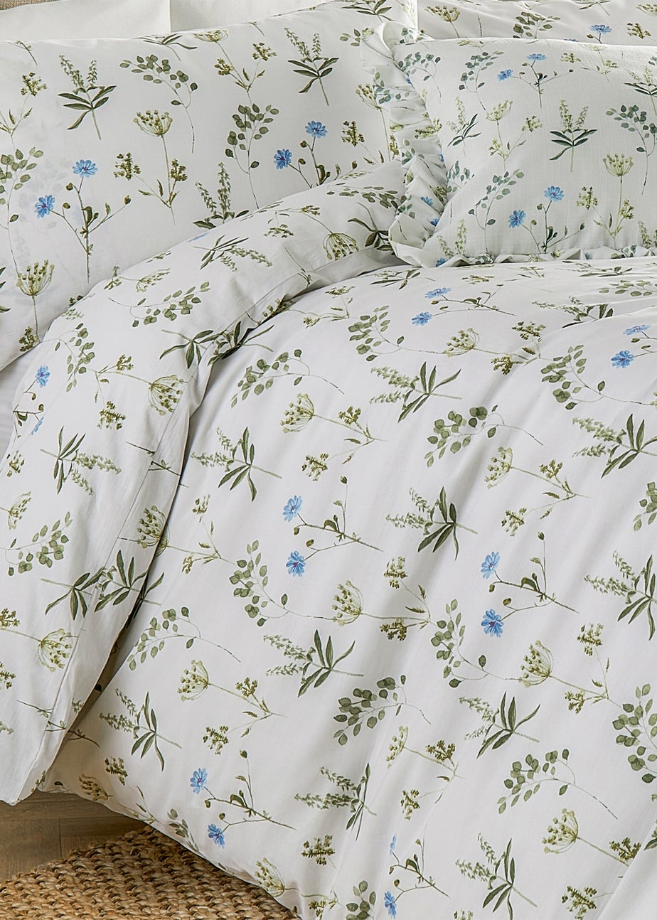 Wylder Nature Meadow 100% Cotton Floral White Duvet Set