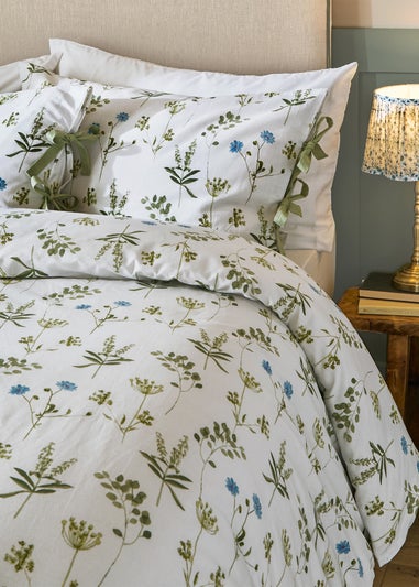 Wylder Nature Meadow 100% Cotton Floral White Duvet Set